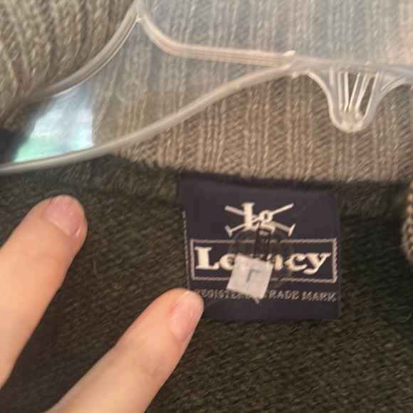 Legacy brand new green 100% wool zip up sweater size L - Picture 5 of 6
